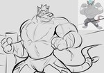 anthro fighting_ring humanoid_hands male mask muscular muscular_male solo sports_mask sportswear wearing_mask wrestler wrestling_mask bowsarthekoopa brok_the_investigator cowcat_games dart_(brok_the_investigator) mammal murid murine rat rodent 2022 sketch