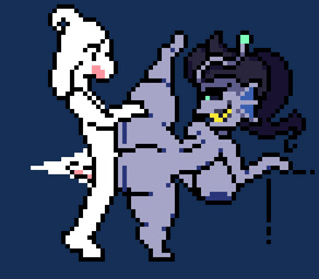 animated_gif anthro big_breasts big_butt breasts butt butt_jiggle duo female hair horn jiggling looking_at_another male one_leg_up penetration raised_leg sex standing standing_sex tail vaginal vaginal_penetration white_body iloveslutyshortstax undertale undertale_(series) asriel_dreemurr fan_character meena_(badfish) anglerfish aquatic bovid caprine fish goat mammal animated digital_media_(artwork) pixel_(artwork) pixel_animation short_playtime