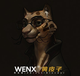 anthro clothed clothing fur male simple_background smile solo wenx domestic_cat felid feline felis mammal 3d_(artwork) digital_media_(artwork) portrait shaded widescreen