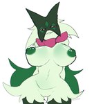 anthro areola big_breasts breasts female front_view fur genitals green_areola green_body green_fur green_nipples grin looking_at_viewer nipples nude pokemorph pussy simple_background smile solo white_background erocoffee nintendo pokemon felid generation_9_pokemon mammal meowscarada pokemon_(species) 2022 hi_res portrait three-quarter_portrait