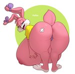 aged_up anthro areola bandage big_breasts big_butt big_feet breasts breasts_on_ground buckteeth butt clothed clothing ear_bow feet female fur huge_breasts huge_butt hyper hyper_breasts looking_back nipples open_mouth panties pantsless pink_body pink_fur pink_nose raised_tail rear_view smile solo tail teeth thick_thighs underwear pufftor tiny_toon_adventures warner_brothers babs_bunny lagomorph leporid mammal rabbit digital_media_(artwork) hi_res