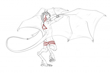 anthro body_art male solo tail tattoo una_arista mythology raakht dragon morgendrache mythological_creature mythological_scalie scalie source_request unavailable_at_source