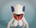 anthro anthrofied breasts female mouth_shot nipples nude open_mouth pokemorph solo tongue ninja739 nintendo pokemon generation_2_pokemon legendary_pokemon lugia pokemon_(species) 3d_(artwork) 3d_animation animated digital_media_(artwork) no_sound short_playtime webm