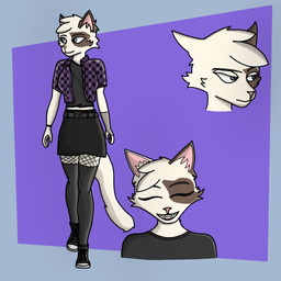 alternative_fashion anthro evve_(wjermghx) female goth solo wjermghx calico_cat domestic_cat felid feline felis mammal 1:1 hi_res