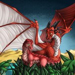 duo female feral male male/female membrane_(anatomy) membranous_wings quadruped tail wings amocin european_mythology mythology scales_of_fate lilliar razzan dragon mythological_creature mythological_scalie scalie western_dragon wingless_dragon hi_res