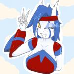 alternate_species anthro blue_hair blush breasts cloud feathers female fusion hair looking_at_viewer one_eye_closed smile solo teeth white_body white_feathers wink yellow_eyes conditional_dnp quin-nsfw fakemon jet_(quin_nsfw) 1:1 absurd_res digital_media_(artwork) hi_res