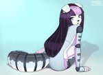 anthro butt cybernetics female machine nude simple_background sitting solo pyyoona annie_(pup-hime) android canid canine canis cyborg domestic_dog mammal robot 2020 digital_media_(artwork) hi_res