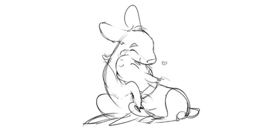 2_horns ambiguous_gender duo feral fur hair heart_symbol horn hug inner_ear_fluff quadruped short_hair smile tail toony tuft itsdanfango ansel_(itsdanfango) olive_(itsdanfango) bovid caprine deer goat mammal 2017 black_and_white monochrome sketch