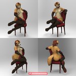 1:1 3d_(artwork) 5_fingers absurd_res anthro areola armwear bambookat breasts canid canine canis clothed clothing digital_media_(artwork) domestic_dog elbow_gloves exposure_variation female fingers gloves hair handwear hi_res legwear mammal mostly_nude nipples solo stockings thick_thighs thigh_highs topless