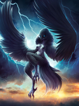 4_toes anisodactyl anthro areola backlighting beak black_body black_feathers black_scutes black_skin blue_eyes breasts claws cloud electricity eyelashes feather_tuft feathered_wings feathers feet female fluffy fluffy_tail flying light lightning looking_at_viewer navel neck_tuft nipples non-mammal_breasts non-mammal_nipples nude outside pupils scutes slit_pupils small_waist solo storm sunset tail tail_feathers talons toes tuft wide_hips winged_arms wings av_malina european_mythology greek_mythology mythology ronja_the_robber's_daughter_(series) avian harpy mythological_avian mythological_creature vildvittra 2024 hi_res lighting