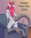 anthro anus backsack balls biped breasts feet genitals hair herm herm_anthro hindpaw humanoid_genitalia humanoid_pussy intersex intersex_anthro nude_anthro nude_intersex pawpads paws pink_hair pose presenting pussy solo tail re-re mythology paw_day zs410 daria_braus_(nick_stalker1) canid canine canis dragon hybrid mammal mythological_creature mythological_scalie scalie wolf 2024 absurd_res digital_drawing_(artwork) digital_media_(artwork) hi_res