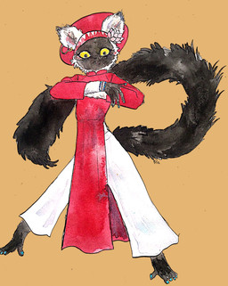 anthro barefoot biped black_body black_fur claws clothed clothing dancing dress ear_piercing feet female flower fur hat headgear headwear looking_at_viewer nails piercing plant prehensile_feet simple_background solo tail toes white_body white_fur yellow_eyes kyokyota black-and-white_ruffed_lemur lemur mammal primate ruffed_lemur strepsirrhine 2016 hi_res traditional_media_(artwork)