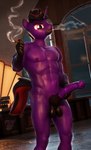 animal_genitalia animal_penis anthro anthrofied balls black_hair cigarette cutie_mark equine_genitalia equine_penis erection genitals hair horn looking_at_viewer male muscular muscular_anthro muscular_male nude penis purple_body smoking solo wet wet_body hornyforest friendship_is_magic hasbro my_little_pony mythology fan_character canid canine equid equine horse mammal mythological_creature mythological_equine pony unicorn 3d_(artwork) absurd_res blender_(artwork) digital_media_(artwork) hi_res huge_filesize