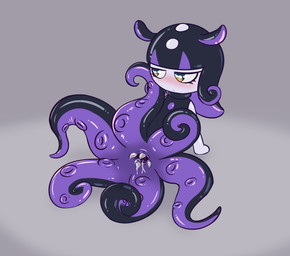 anthro blood blush bodily_fluids cum cum_in_vagina cum_inside featureless_hands female flashing flashing_pussy genital_fluids genitals glistening glistening_body legless looking_aside mouth_for_vulva purple_body solo tentacles unusual_anatomy unusual_genitalia unusual_vulva vulva e254e palworld pocketpair aquatic cephalopod coleoid decapodiform gloopie mollusk squid absurd_res hi_res