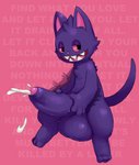 anthro balls big_balls big_penis bodily_fluids cum erection fur genital_fluids genitals huge_balls huge_penis humanoid_genitalia humanoid_penis hyper hyper_balls hyper_genitalia hyper_penis male open_mouth penis solo lambent fan_character perci_(lambent) cheshire_cat_(species) domestic_cat felid feline felis mammal hi_res