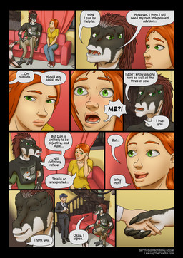 3_fingers 4_arms 4_eyes anthro black_claws claws clothed clothing dialogue dialogue_box duo eyes_closed female fingers gesture green_eyes hair handshake light_body light_skin male multi_arm multi_eye multi_limb purple_hair red_hair shirt speech_bubble suit_and_tie tail text topwear yellow_clothing yellow_shirt yellow_topwear darth_biomech leaving_the_cradle gharr_neht_ra val_(darth_biomech) alien human mammal raharr 2026 colored comic english_text hi_res url