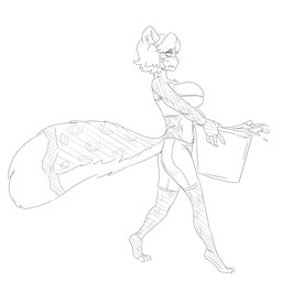 anthro breasts bucket container female simple_background solo white_background grindaviking morgan_"mint"_king felid leopard mammal pantherine 1:1 2019 monochrome