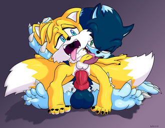 abdominal_bulge age_difference ahegao anal anal_penetration animal_genitalia animal_penis anthro balls big_balls big_penis blue_body blue_eyes blue_fur canine_genitalia canine_penis claws duo fangs feet finger_claws fur genitals glans green_eyes half-closed_eyes holding_head looking_pleasured male male/male multicolored_body narrowed_eyes penetration penis pink_glans sitting sitting_on_another tail teeth toe_claws tongue tongue_on_penis tongue_out yellow_body yellow_fur young young_male younger_penetrated rakkan sega sonic_the_hedgehog_(series) sonic_unleashed miles_prower sonic_the_hedgehog sonic_the_werehog canid canine eulipotyphlan fox hedgehog mammal red_fox true_fox werecreature wereeulipotyphlan werehog hi_res