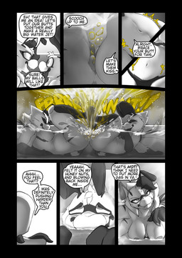 2_fingers 3_fingers 4_arms antennae_(anatomy) anthro areola back_wings bath bathing_together blush breasts butt claws dialogue duo fart fart_bubbles fart_fetish farting_female farting_in_water farting_male female female_farting fingers larger_female male male/female male_farting multi_arm multi_limb nipples nude nude_anthro nude_female nude_male organs rumbling_stomach size_difference speech_bubble stinger stinger_tail stomach tail tall_female text tongue tongue_out touching_anus water wings soomir heather_(soomir) hectar_(soomir) arthropod bee hymenopteran insect absurd_res comic english_text hi_res monochrome