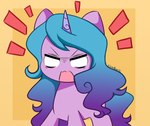 angry blue_hair female feral hair horn long_hair open_mouth purple_body solo kittyrosie hasbro mlp_g5 my_little_pony mythology izzy_moonbow_(mlp) equid equine mammal mythological_creature mythological_equine unicorn absurd_res hi_res signature