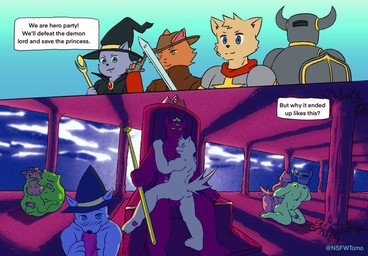 adventurer anal anal_penetration anthro chair fellatio furniture group group_sex male male/male mind_control muscular muscular_male night nipples oral orgy penetration penile sex slime throne northwoooof tomotomo15 canid canine demon felid fox mammal ogre animated hi_res no_sound short_playtime video