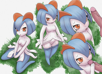 anthro big_breasts blush blush_lines breasts clothing clothing_pull duo embarrassed fellatio female genitals humanoid_genitalia humanoid_penis loli looking_at_viewer male male/female multi_panel multiple_angles nipple_outline oral penile penis sex sitting sitting_on_ground vulva young kumachi nintendo pokemon generation_3_pokemon human humanoid kirlia mammal pokemon_(species) absurd_res hi_res