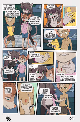 anthro assisted_exposure assisted_undressing blood bodily_fluids breast_grab breasts clothing duo female forced forced_partners group hand_on_breast heterochromia male male/female predator/prey questionable_consent restrained scared scratch small_breasts text torn_clothing trio young young_on_young gogogrey keira_(balmung) domestic_cat felid feline felis mammal mouse murid murine rodent absurd_res comic english_text hi_res