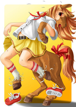 accessory bow_(feature) bow_accessory bow_ribbon clothing female footwear furgonomics hooves legwear quadruped ribbons school_uniform shoes socks solo tail tail_accessory tail_bow tail_ribbon transformation uniform edmol equid equid_taur equine equine_taur horse horse_taur mammal mammal_taur taur 2005