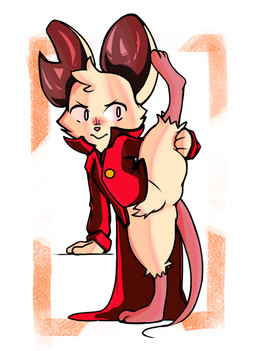 3_fingers anthro blush button_(fastener) cape cheek_tuft clothed clothing coat crotch_tuft facial_tuft featureless_crotch feet female fingers flexible fur head_tuft looking_aside notched_ear one_leg_up presenting raised_leg red_cape red_clothing red_coat red_topwear simple_background soles solo splits spread_legs spreading topwear tuft white_background white_body 4chan_anon unknown_(artist) mina_the_hollower yacht_club_games mina_(mina_the_hollower) mammal mouse murid murine rodent
