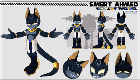 anthro bangle bared_teeth black_body bottomwear chelicerae clothed clothing countershade_torso countershading jewelry kilt larger_male male necklace no_pupils palette pointy_ears sharp_teeth size_difference solo tail teeth topless tusk_nx egyptian_mythology middle_eastern_mythology mythology sega sonic_the_hedgehog_(series) fan_character smert_ahmed_(tusk_nx) canid canine canis jackal mammal hi_res model_sheet signature