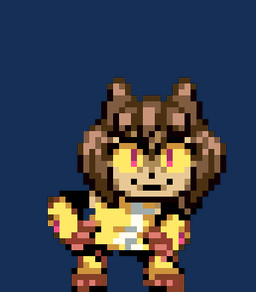 anthro armor armwear bangs black_clothing black_leggings black_legwear body_armor brown_body brown_fur brown_hair clothing dress female fur hair leggings legwear pink_eyes pixelated smile solo tail yellow_clothing yellow_dress yellow_sclera yesteriya gameoverse glitch_productions helltaker kit_bodega domestic_cat felid feline felis humanoid mammal animated digital_media_(artwork) low_res pixel_(artwork) pixel_animation