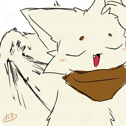 ambiguous_anthro ambiguous_gender anthro brown_kerchief brown_neckerchief cheek_tuft circle_eyebrows cute_fangs eyebrows eyes_closed facial_tuft fangs front_view fur hand_on_tail holding_tail kemono kerchief kerchief_only monotone_body monotone_fur monotone_tail mostly_nude motion_blur neckerchief neckerchief_only neckwear open_:3 open_mouth open_smile simple_background smile solo tail tan_body tan_ears tan_fur tan_inner_ear tan_tail teeth tuft white_background tontaro jujutsu_kaisen naoya_hair_flip naa-kun_(tontaro) felid feline mammal 1:1 2026 2d_animation animated colored digital_media_(artwork) frame_by_frame meme no_sound short_playtime signature video