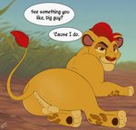 3_toes anus backsack balls butt eye_scar facial_scar feet feral genitals half-closed_eyes looking_at_viewer looking_back lying male narrowed_eyes on_side pawpads puffy_anus rear_view scar smile soles solo text toes young young_feral theoryofstrings disney the_lion_guard the_lion_king kion_(the_lion_guard) felid lion mammal pantherine 2020 absurd_res english_text hi_res