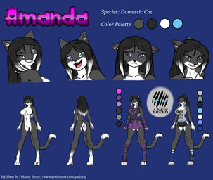 angry anthro black_body black_fur black_hair blue_eyes breasts butt clothed clothing female footwear fur hair happy heart_symbol nude nude_anthro nude_female purple_clothing purple_shirt purple_t-shirt purple_topwear sad shirt shoes smile smiling_at_viewer sneakers socks solo sports_uniform t-shirt tail text topwear pak009 amanda_(smile4amanda) domestic_cat felid feline felis mammal tuxedo_cat absurd_res english_text hi_res model_sheet url