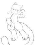 2024 3_toes anthro balls big_penis breath erection feet flexing generation_1_pokemon genitals half-closed_eyes hi_res humanoid_genitalia humanoid_penis legendary_pokemon looking_at_viewer male mewtwo narrowed_eyes nintendo oob penis pokemon pokemon_(species) simple_background solo tail toes vein veiny_penis white_background