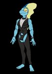 2020 3_toes anthro barefoot biceps biped black_tie_(suit) blue_body blue_scales bottomwear bow_tie bulge byondrage clock clothing crotchless_bottomwear crotchless_clothing crotchless_pants feet generation_8_pokemon hi_res inteleon lizard long_tail m-16 male nintendo ourboiroy pants pinup pokemon pokemon_(species) pose reptile scales scalie secret_agent sleeveless_jacket slim solo spy suit tail the_giga_competition thong toes topwear underwear vest watch