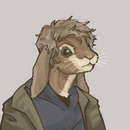 alternate_species anthro anthrofied blue_clothing blue_topwear brown_body brown_fur clothed clothing countershade_face countershade_neck countershading ears_down fur furrification green_clothing green_jacket green_topwear hair jacket male pivoted_ears solo tan_body tan_fur topwear cuptoast capcom resident_evil ethan_winters hare lagomorph leporid mammal 1:1 redraw