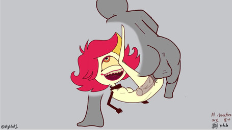 1_eye abdominal_bulge anus balls breasts duo female female_penetrated genitals hair human_on_humanoid internal interspecies male male/female male_penetrating male_penetrating_female multicolored_hair nipples not_furry nude open_mouth penetration penile penile_penetration penis penis_in_vagina sex sharp_teeth small_breasts smile teeth vaginal vaginal_penetration yellow_body yellow_skin nightoil hazbin_hotel hellaverse niffty_(hazbin_hotel) cyclops demon human humanoid mammal 16:9 2d_animation animated hi_res no_sound short_playtime video widescreen
