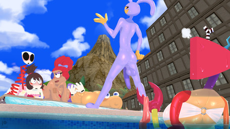 4_fingers abs anthro backsack balls big_balls big_breasts big_penis bikini blue_eyes blush breasts butt button_(fastener) button_eyes claws cleavage clothed clothing detailed_background disembodied_hand doll erection female fingers flaccid floppy_ears fur genitals gloves group handwear long_ears lying male mask muscular muscular_humanoid muscular_male nude nude_anthro nude_male on_front outside pecs penis penis_awe pink_bikini pink_clothing pink_swimwear pupils purple_balls purple_penis rag_doll_(toy) red_bikini red_clothing red_pupils red_speedo red_swimwear skimpy skimpy_bikini smile speedo stitch_(sewing) swimwear teeth thick_thighs two-piece_swimsuit water wet wet_body wet_fur yellow_clothing yellow_gloves yellow_handwear leponsart glitch_productions the_amazing_digital_circus gangle_(tadc) jax_(tadc) kinger_(tadc) pomni_(tadc) ragatha_(tadc) zooble_(tadc) animate_inanimate fabric_creature human humanoid lagomorph leporid living_chess_piece living_clothing living_doll living_mask living_toy mammal rabbit shape_head 2024 absurd_res digital_drawing_(artwork) digital_media_(artwork) hi_res nonbinary_(lore)