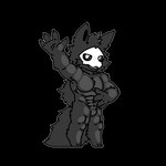 anthro black_body black_fur fur male mask muscular muscular_anthro muscular_male pupils skull_mask solo tail white_pupils dragontim changed_(video_game) puro_(changed) canid canine canis goo_creature mammal wolf 1:1 2024 alpha_channel digital_media_(artwork) monochrome official_art pixel_(artwork)