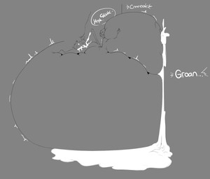 anthro big_penis bodily_fluids cayce cum cum_ballooning cum_from_nipples cum_from_vagina cum_in_vagina cum_inflated_belly cum_inflated_breasts cum_inflation cum_inside duo female genital_fluids genitals hyper hyper_inflation inflation leaking_cum male male/female onomatopoeia penis smothering sound_effects text meganeuridae