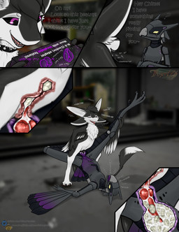 3_fingers 3_toes 4_ears 4_toes 5_panel_comic abdominal_bulge animal_genitalia animal_penis animal_vulva anthro anthro_on_anthro anthro_penetrated anthro_penetrating anthro_penetrating_anthro anthro_penetrating_female beak belly big_belly biped black_body black_claws black_feathers black_finger_claws black_fur black_genitals black_hair black_sclera black_toe_claws black_vulva blurred_background bodily_fluids box breath canine_genitalia canine_vulva cervical_penetration cervix chest_tuft claws close-up collar container countershading cum cum_in_uterus cum_in_vagina cum_inside cum_on_vulva cum_overflow cutaway dialogue digitigrade directional_arrow dominant dripping duo egg egg_bulge egg_imprint egg_in_uterus egg_in_vagina egg_insertion egg_transfer ejaculation enjoying erection excessive_cum excessive_genital_fluids feathered_wings feathers feet female female_anthro female_on_bottom female_penetrated finger_claws fingers flexible fluffy from_front_position fucked_silly fur furniture genital_fluids genital_slit genitals grabbing grey_body hair head_tilt holding_box holding_container holding_leg holding_leg_up holding_object imprint inside internal internal_vaginal intersex intersex/female intersex_on_top intersex_penetrating intersex_penetrating_female interspecies intravaginal_penis knot knotted_penis knotted_tapering_penis knotting leg_glider_position leg_grab looking_at_another looking_pleasured lying machine maleherm maleherm/female maleherm_on_top maleherm_penetrating maleherm_penetrating_female markings mischievous_smile modular modular_genitalia multi_ear multicolored_body multicolored_feathers multicolored_tail narrowed_eyes nude nude_anthro on_back on_bottom on_top one_leg_up onomatopoeia open_mouth oviposition panting penetration penile penile_penetration penis penis_in_vagina pink_genitals precum_in_uterus pregnant pregnant_female pregnant_intersex pregnant_maleherm purple_body purple_eyes purple_genitals purple_markings purple_vulva question_mark raised_leg scissor_position scissored_leg_glider_position sex sex_during_oviposition smile smug sound_effects speech_bubble spiked_collar spikes splits spread_legs spreading standing tail talons tapering_penis teeth text toe_claws toes tongue transfer_birthing tribadism tuft tufted_fur uterus vaginal vaginal_fluids vaginal_fluids_on_penis vaginal_fluids_on_vulva vaginal_knotting vaginal_penetration vaginal_transfer vertical_splits vulva white_body white_feathers white_fur winged_arms wings x-ray_view yellow_eyes project76 chime_(clawswork) fyr_(fenrir784) android avali avian bird robot synth_(vader-san) 2026 absurd_res colored comic detailed digital_drawing_(artwork) digital_media_(artwork) english_text hi_res signature url male_(lore)