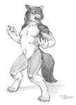 anthro male scar solo tail text scale_(artist) mythology rakan canid canine canis mammal mythological_canine mythological_creature werecanid werecanine werecreature werewolf wolf 2020 absurd_res english_text graphite_(artwork) greyscale hi_res monochrome sketch traditional_media_(artwork)