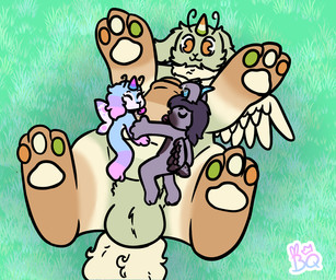 animal_genitalia animal_penis antennae_(anatomy) anthro ear_piercing ear_ring equine_genitalia equine_penis female female/female genitals group gynomorph horn hugging_penis intersex intersex/female intersex/male licking male oral penile penis penis_lick piercing ring_piercing sex size_difference tongue trio wings young bunnyqueen matcha_(bunnyqueen) ruby_(bunnyqueen) lagomorph lagomorph_taur leporid leporid_taur mammal mammal_taur rabbit rabbit_taur taur 6:5