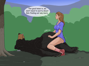 abdominal_bulge after_vore bestiality black_body black_fur breasts brown_hair claws clothed clothing cowgirl_position dialogue digestion duo eyes_closed fatal_vore female female_human female_penetrated feral feral_penetrating feral_penetrating_human feral_pred footwear from_front_position fur hair human_on_feral human_penetrated interspecies lying male male/female male_feral male_penetrating male_penetrating_female male_pred on_back on_bottom on_top onomatopoeia outside penetration plant semi-anthro sex shoes sound_effects speech_bubble text tongue tongue_out tree vaginal vore strega bear black_bear human mammal ursine english_text hi_res