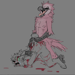 anthro beak blood bodily_fluids bound claws crying duo feathers feet forced fur gore gore_focus green_eyes hair hands_behind_back hands_tied male male/male male_penetrating open_mouth penetration questionable_consent rape scratching sex smile talons tears toes cozymeta sil_(cozymeta) accipitrid accipitriform avian bearded_vulture bird felid feline lynx mammal old_world_vulture vulture digital_media_(artwork)