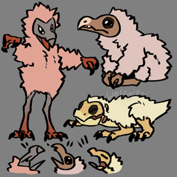 3_fingers 3_toes ambiguous_gender anthro beak black_eyes claws digitigrade eyes_closed feathers feet finger_claws fingers fluffy group neonate pink_body pink_feathers simple_background sitting standing tan_body tan_feathers toe_claws toes trio young wolfface2 halo_(series) microsoft xbox_game_studios alien avian ibie'shan kig-yar reptile ruuhtian scalie t'vaoan 1:1 colored hi_res