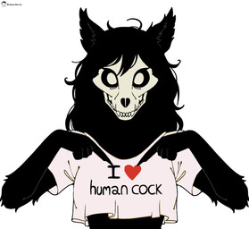 anthro black_body black_fur black_hair bone breasts claws clothed clothing crop_top fangs female fingers fur gesture hair hand_gesture human_fetish looking_at_viewer loose_shirt pointing pointing_at_self shirt simple_background skull skull_head solo teeth text text_on_clothing text_on_shirt text_on_topwear topwear white_background voider_(artist) scp_foundation scp-1471-a canid canine malo mammal 2026 artist_name digital_media_(artwork) english_text hi_res