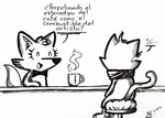 anthro dialogue female simple_background text el_senor_erizo antoinette_(el_senor_erizo) suzette_(el_senor_erizo) canid canine domestic_cat felid feline felis fox mammal comic spanish_text translated