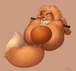 2020 4_toes anal anal_masturbation ball ball_in_ass balls_deep barely_visible_genitalia barely_visible_pussy basketball_(ball) bdsm big_butt bondage bound butt digital_media_(artwork) eevee extreme_penetration feet female feral fluffy fluffy_tail fur generation_1_pokemon genitals heart_eyes heart_symbol huge_penetration improvised_sex_toy kazzypoof_(character) large_penetration legs_up masturbation multicolored_body multicolored_fur naughty_face nintendo object_in_ass penetration pokemon pokemon_(species) pussy ridiculous_fit sex_toy slimefur solo tail tan_body tan_fur thick_thighs tight_fit toes toying_self two_tone_body two_tone_fur yellow_sclera